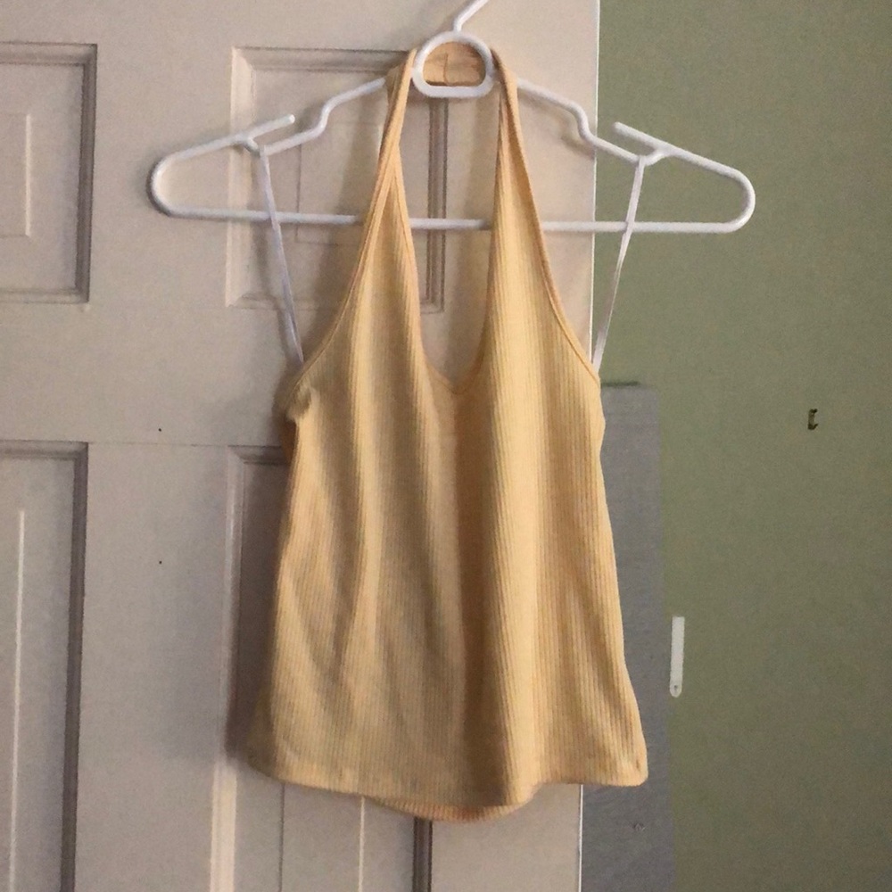 Yellow American Eagle halter top. Size medium